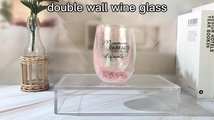 copa de vino sin tallo de pared doble