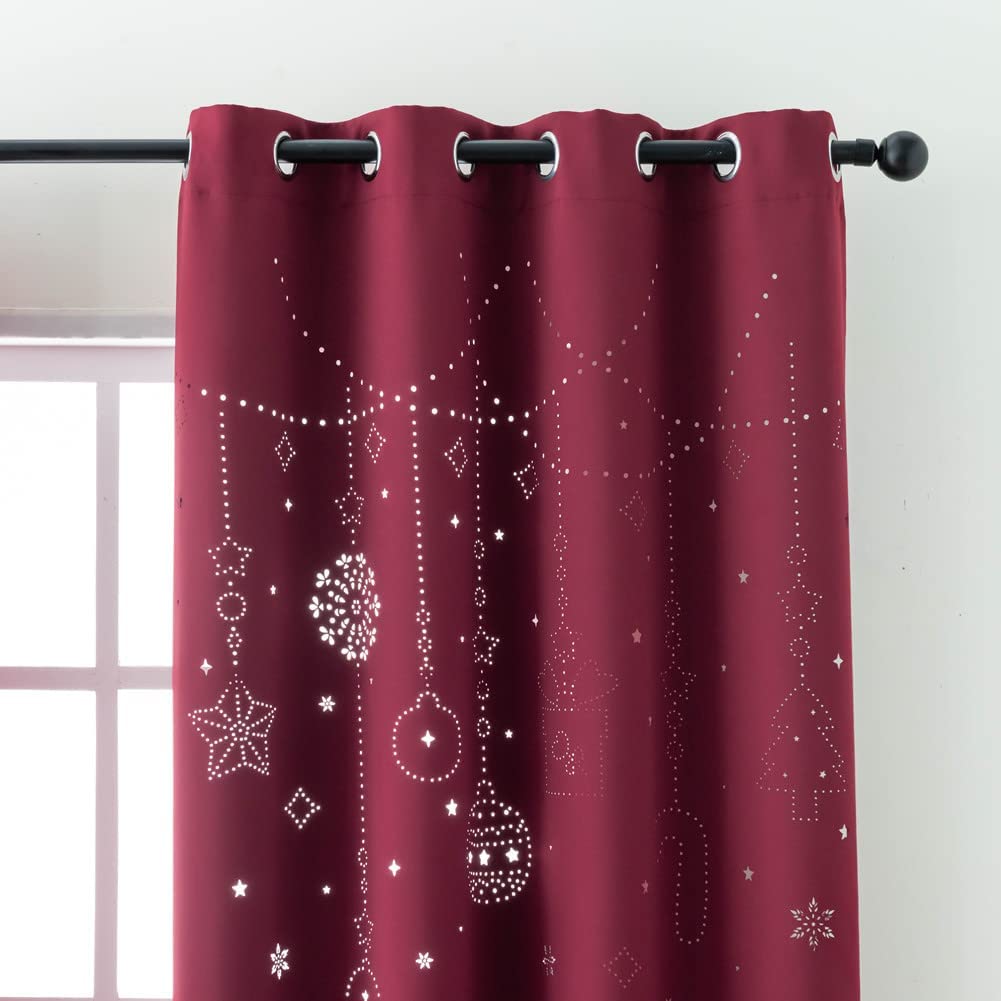 Christmas flower hollowed out curtain video