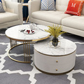 Table basse moderne en marbre supérieur au milieu du siècle Diamond Living Room Tablet Two Pieces Round1