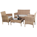 Outdoor Wicker Patio Rattan Sofa Set - 4 Pieces Garden Furniture1