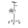 Variable Height Patient Monitor Trolley with Wall Mount Mobile Stand - RS011C1