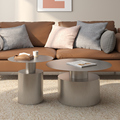 Italia Light Slate Coffee Table Ruang Tamu Kombinasi Kombinasi Nordic Besi Marmer Modern Round1