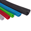 Vlamvertragende zwart polyamide multifilament zelfgewrekken gevlochten mesh sleeving1