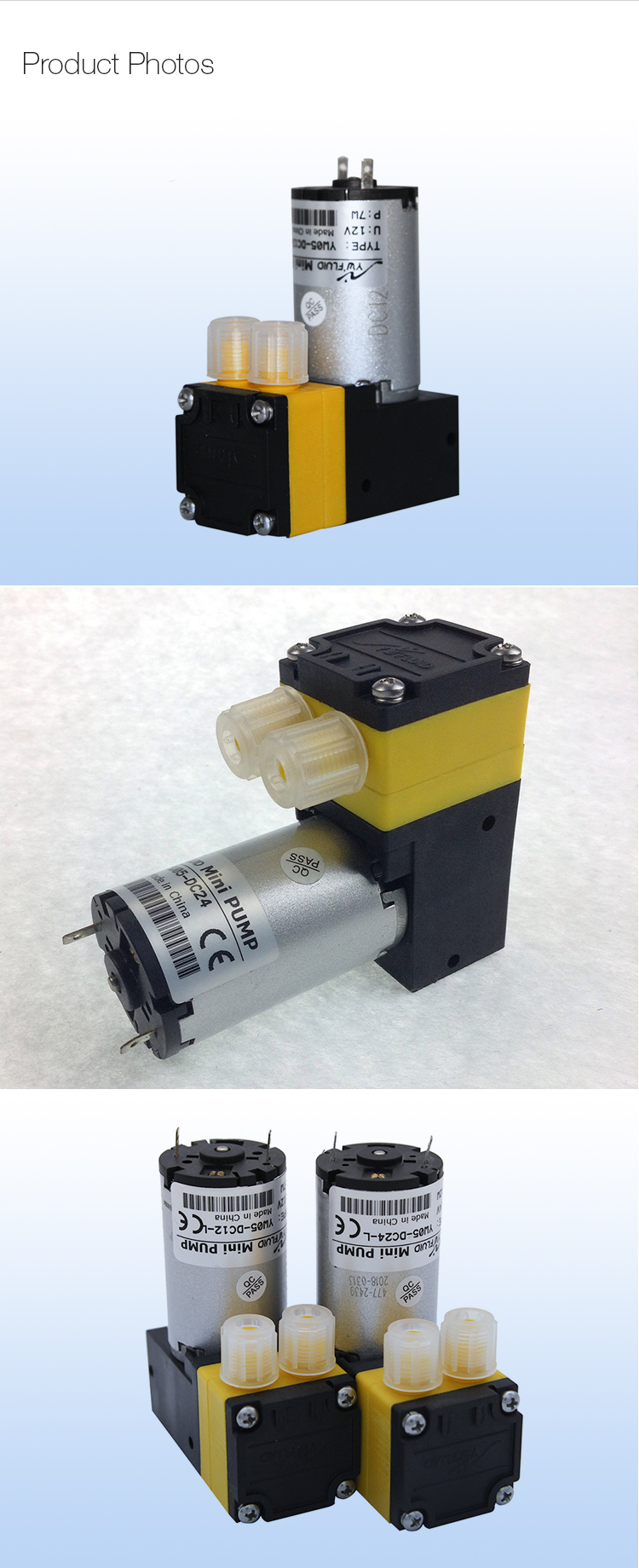 YWfluid 3L/min elektryczna pompa membranowa 12V/24v dc