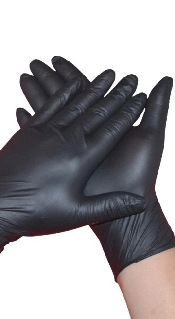 Wholesale Black Powder Free Nitrile Gloves With High Quality household Nitrile Gloves Black1