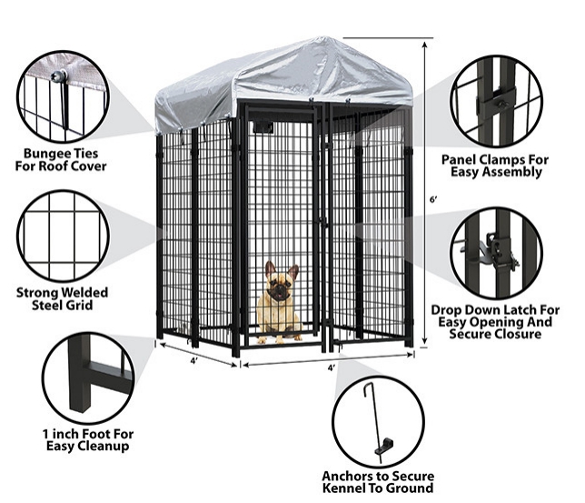 モダンな大型ペット犬小屋屋外犬小屋、日よけ布屋根05