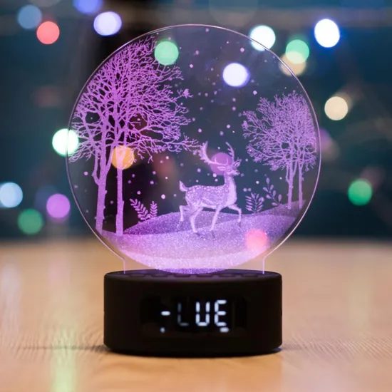Luz nocturna acrílica 3D moderna con altavoz Bluetooth