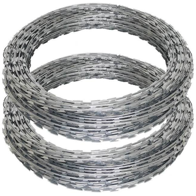 FIios BTO22 /CBT65 Hot malhado arame barbeado SWG Aço inoxidável Razor Blade Wire1