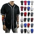 Men's Button Down Baseball Jersey Casual Streetwear Short Sleeve Tee Shirt1