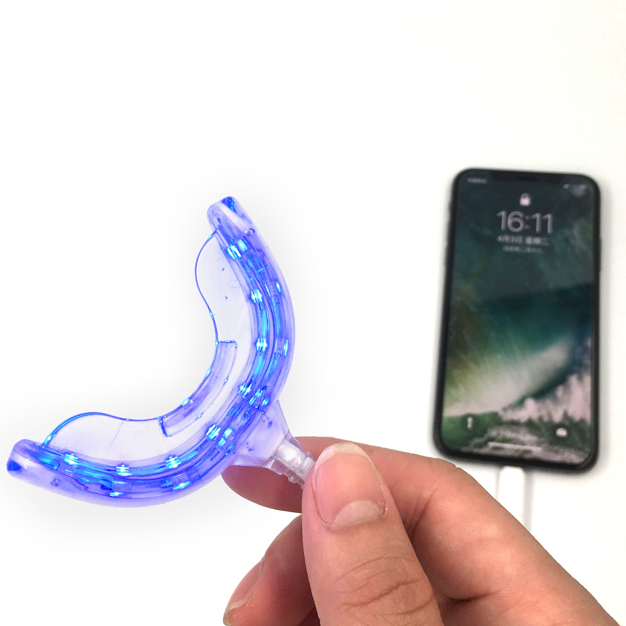 Portable Smart Android iPhone Charging LED Teeth Whitening Light with Control Part