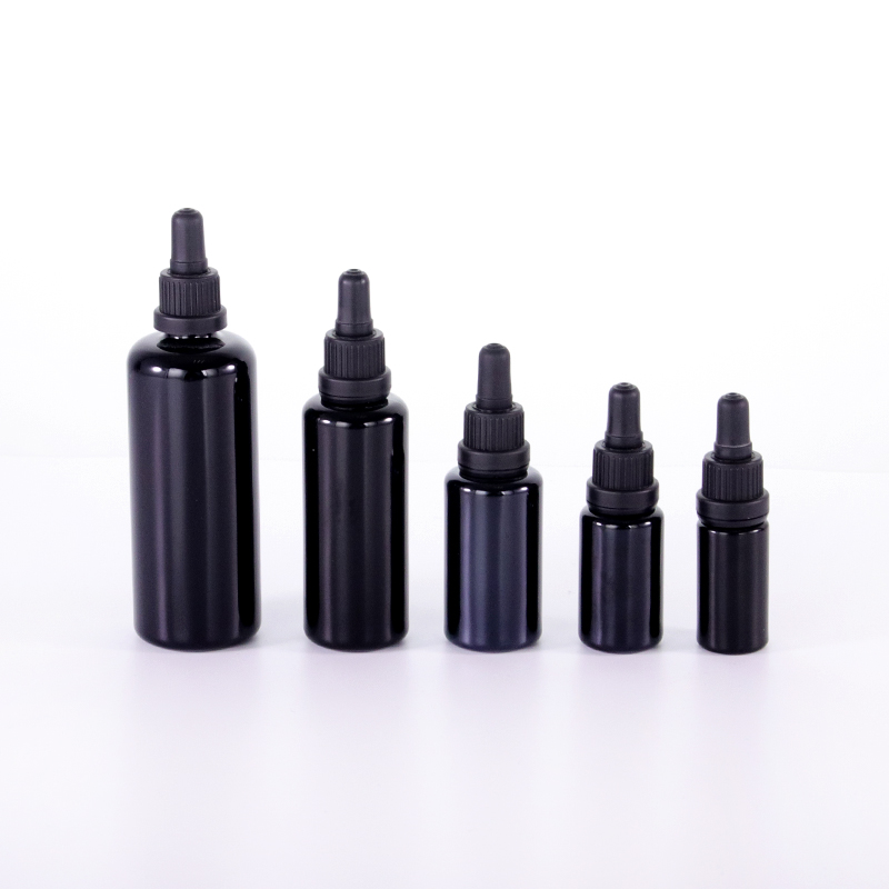 Luxuriöse Kosmetik verwendet dunkelviolette Glasflaschen, 30 ml, 50 ml, 100 ml, Flasche mit ätherischen Ölen, Glastropfflasche und Sprühflasche