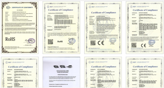 USB CE RoHS Certs