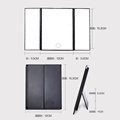 New Trifold Logo Printed Touch Switch Makeup Mirror with 8Pcs LED Lights - Battery Operated1