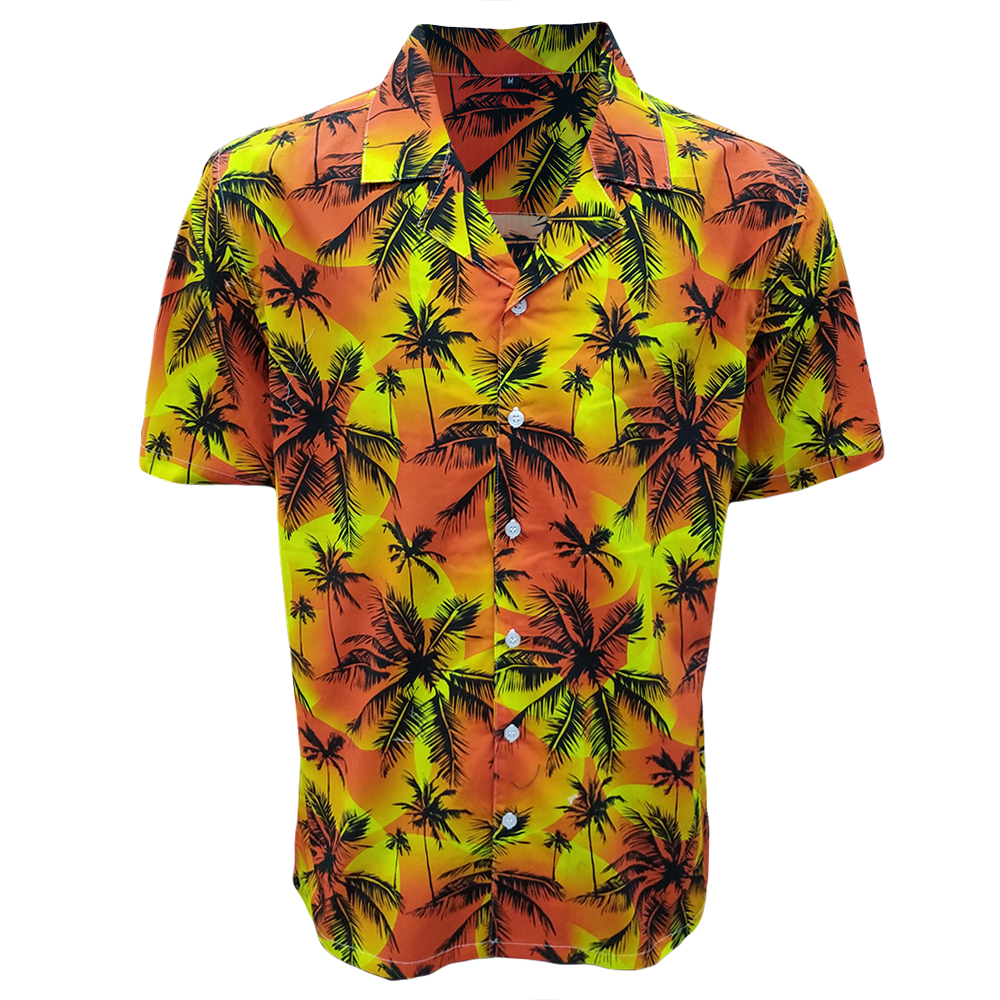 قميص شجرة هاواي البرتقالية