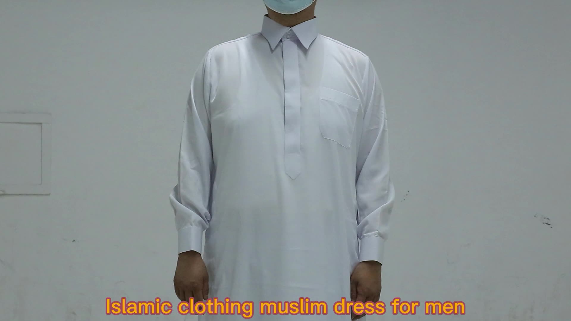 Factory professionnel en gros de Dubai Thobe Stock Article à manches longues pour hommes à manches longues Kaftan Jilbab Islamic Jubba Arba Mens Thobe, Djellaba1