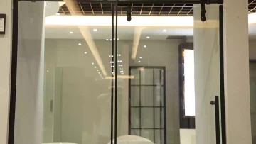 BP68P2 BATHROOM FRAMELESS MATT BLACK SHOWER DOOR