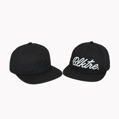 Nouvelle conception 3D Broidery Black Snapback Cap