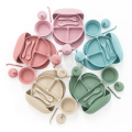 BPA Free Custom Logo Baby Feeding Set - Food Grade Silicone Tableware for Kids1