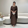 لوکس دبی Abaya 2025 یقه الماس لباس زنانه ساده و شیک یکرنگ لباس زنانه دخترانه کافتان زنانه Abayas1