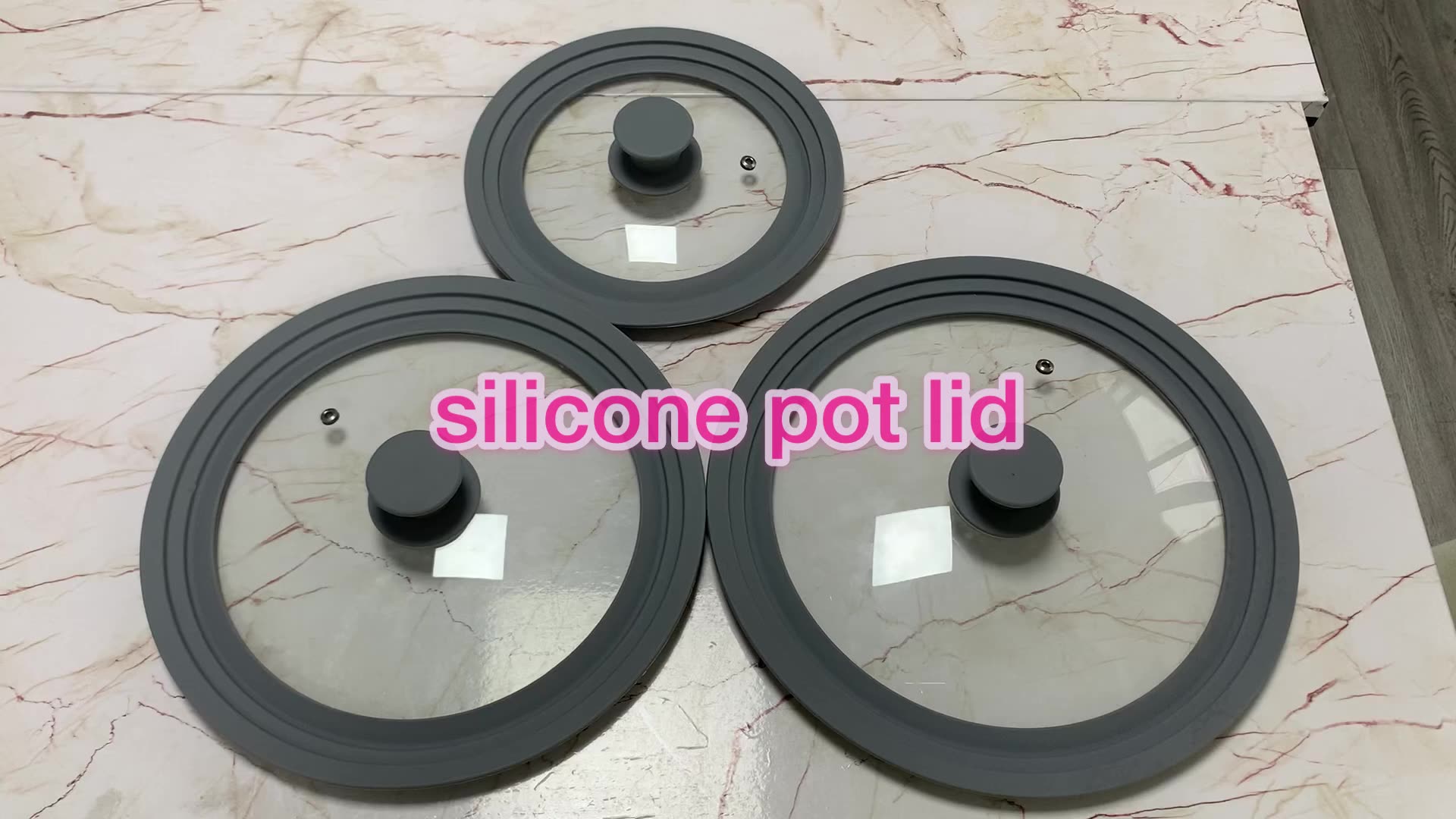 Coperchio di coperchio in vetro in silicone da 9 pollici per pentole e padelle, vetro temperato e cibo in gomma silicone salvo