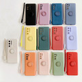 Fashion Silicone Phone Case With Ring Holder and Chain for Huawei P50, P40 Pro, Mate 50 Pro1