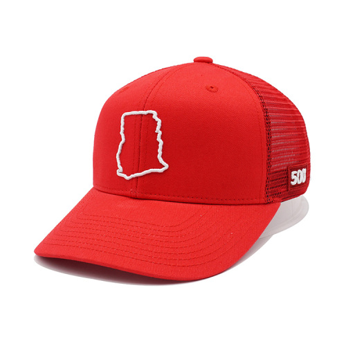 Neues Design hochwertiger Red Mesh Trucker Hut