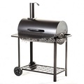 Charcoal bbq grill and smoker trolley barrel garden smoker grill outdoor bbq charcoal1