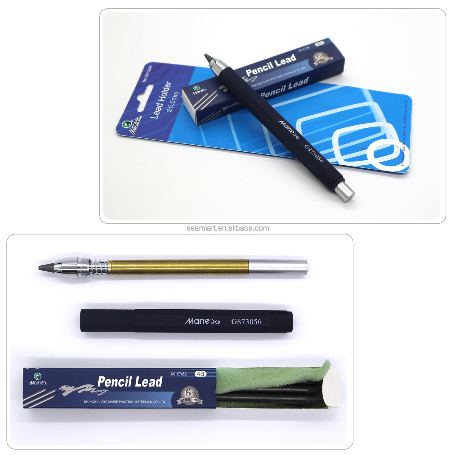1pc 5.6 mm Conjunto de lápices automático 4B para el lápiz mecánico Dibujo de dibujo Artista Suministros de arte1