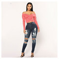 Fashion Γυναικεία Γυναίκα Slim Fit Rapped Zipper Jeans Trendy Hollow Pants For Women1