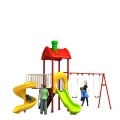 Hot Selling Kindergarten Outdoor Playground with Plastic Slide1