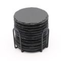 Handmade Slate Coaster Set of 12 with Holder - Black Drink Coasters for Gifts1