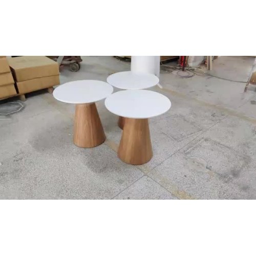 Simple design white round table top MDF veneer center coffee table1