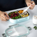 Maxcook 2 Compartment 0.7L Stainless Steel Bento Lunch Box with Spoon for Kids1