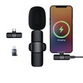 K9 Wireless Lavalier Microphone with Noise Reduction for Outdoor Live Streaming (2.4G)1