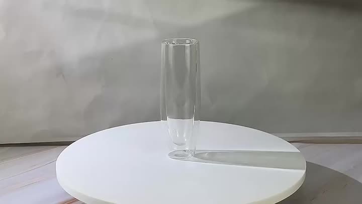 Verre borosilicate claire flûte à double paroi de flûtes