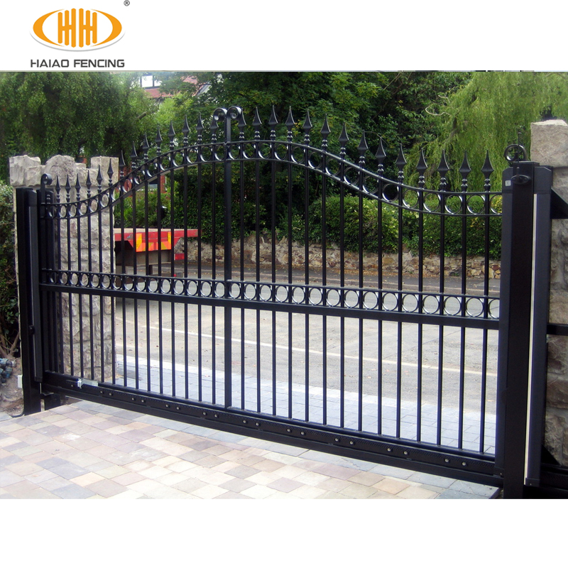 Cast Spear Top Single Gate Front Gates untuk Gerbang Gelongsaran Bermotor Rumah Untuk Dijual1