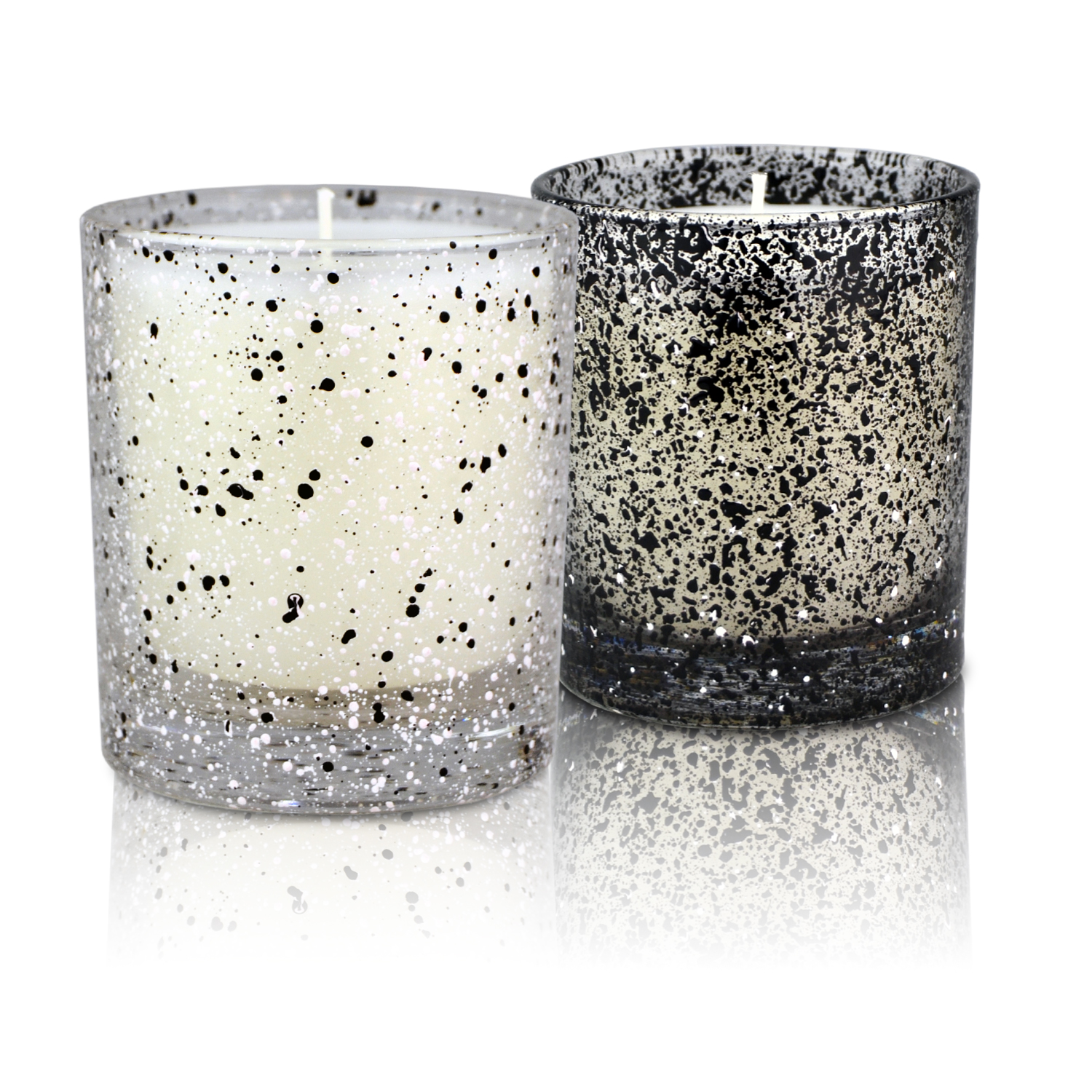 Scented glass jar candles with spot