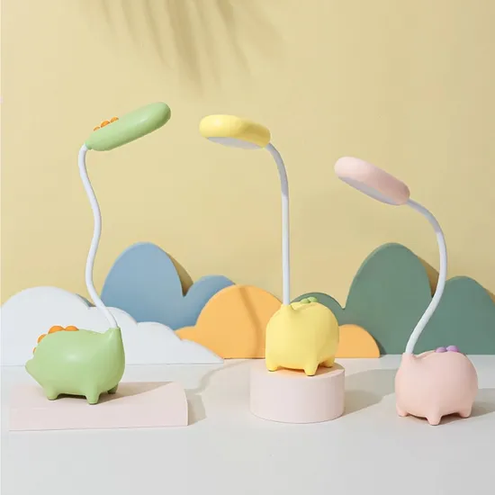 Adorable lámpara de escritorio de dinosaurio con funciones de carga USB1
