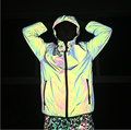 Κομψή χρώματος Neon Color Polyester Zipper Hoodies Τελευταία απαραίτητη αντανακλαστική λάμψη στο Dark Hoodie1