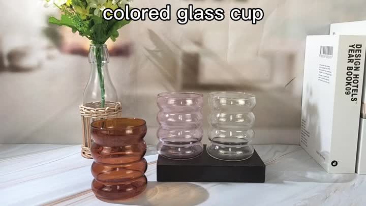 colored drinking glass cup