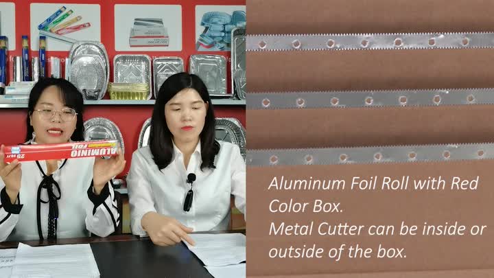 Aluminum Foil Roll with Metal Cutter