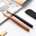 Custom Logo Retro Wooden Gel Pen with Copper Brass Parts and Red Finish: Perfect Promotional Gift1