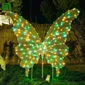 Wrought Iron Butterfly Statue with Colorful Lights1