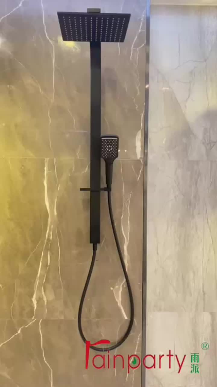 multi functional shower set black