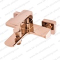 Rose Gold Wall-Mounted Bathroom Basin Mixer Tap Faucet Set1