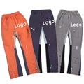 Άνδρες προσαρμοσμένο τυπωμένο λογότυπο συνονθύλευμα ευρύ ποδιού joggers στοιβάζονται παντελόνια 100% βαμβακερά φλόγα sweatpants1