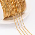 1.0mm Box Chains for Jewelry Making - 18k Gold Plated Brass - 2 Yard Roll - Factory Customization1
