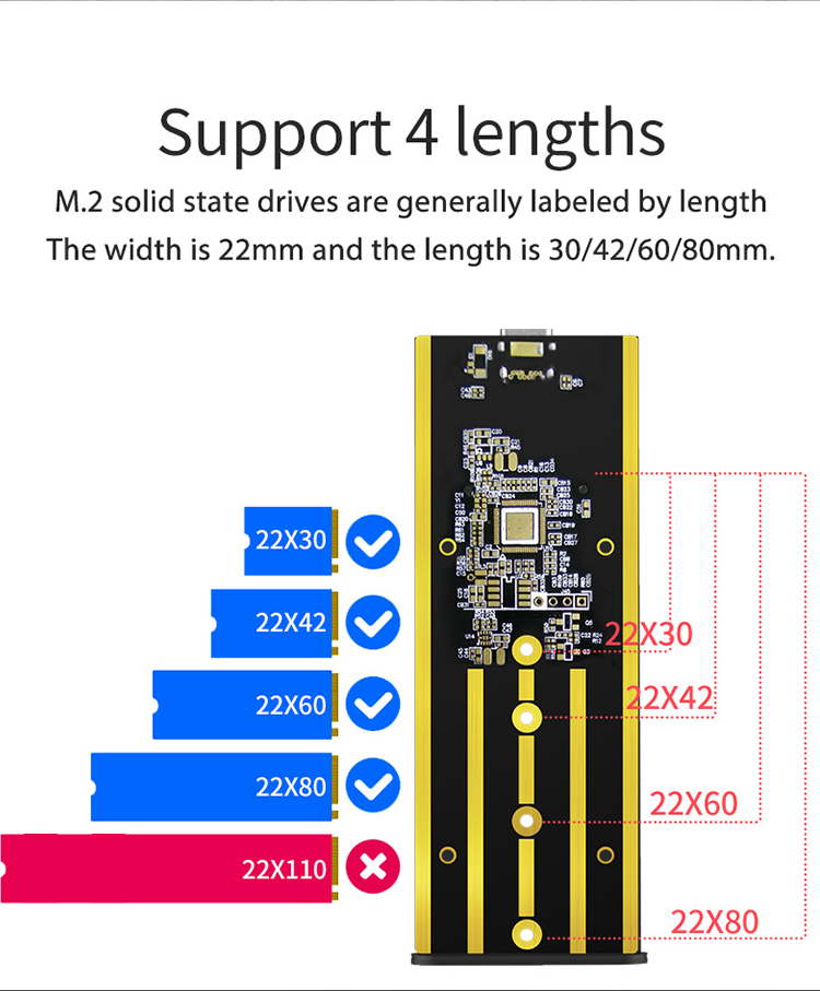 USB3.1 NVME M.2 SSD Enclosure for Flash SSD