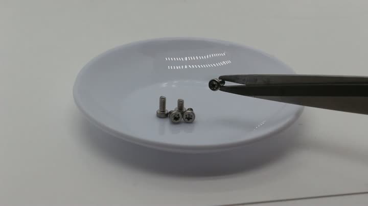 ISO14579 M2.5*6 SUS 304 white washed cylindrical head hexagon socket machine screw