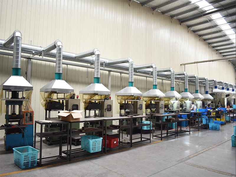 Rubber forming and vulcanizing line